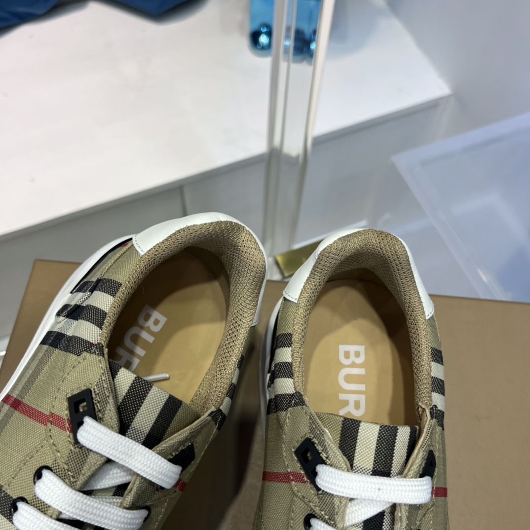 Burberry Vintage Check, Suede And Leather Sneakers - DesignerGu