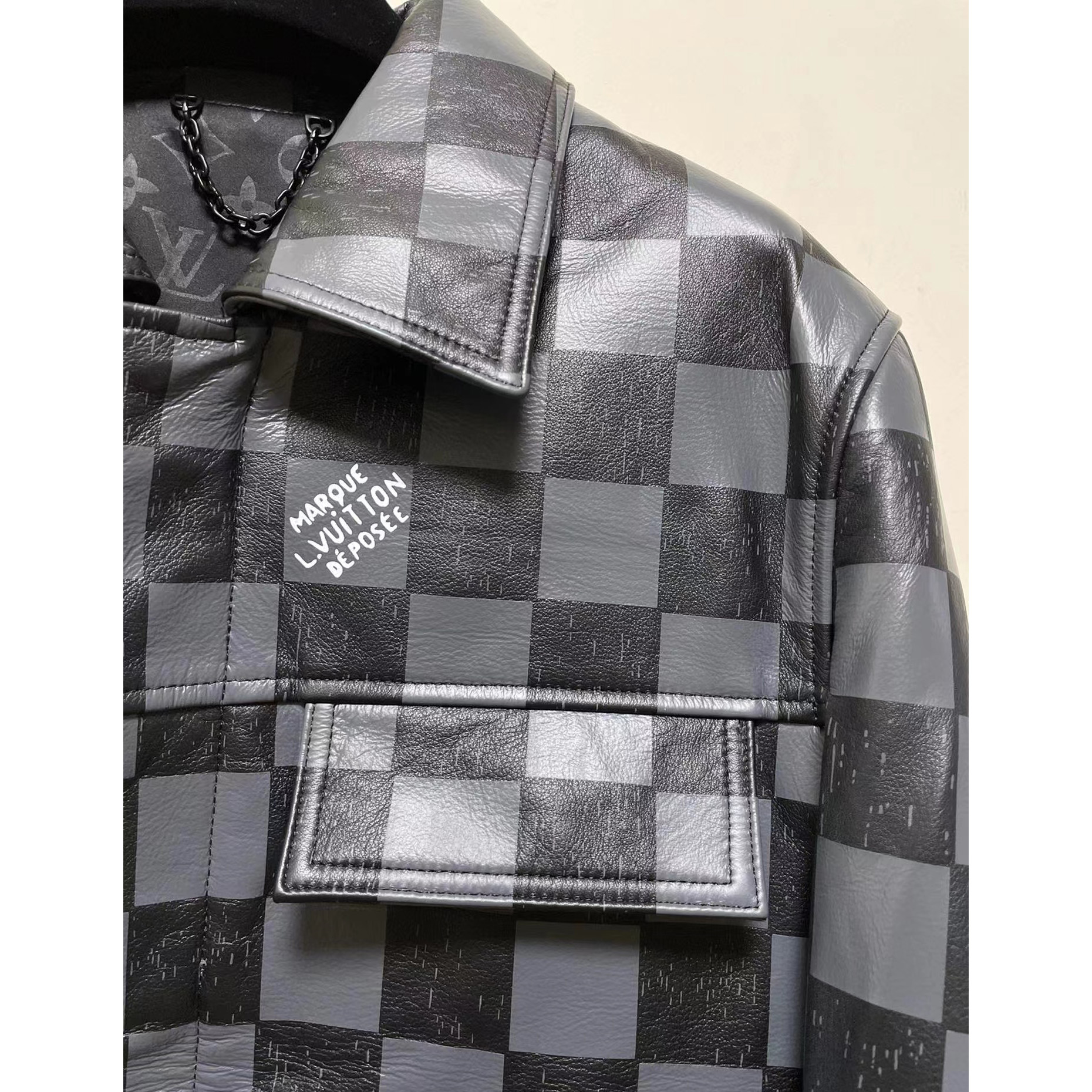 Louis Vuitton Damier Leather Jacket       1A9A0W - DesignerGu