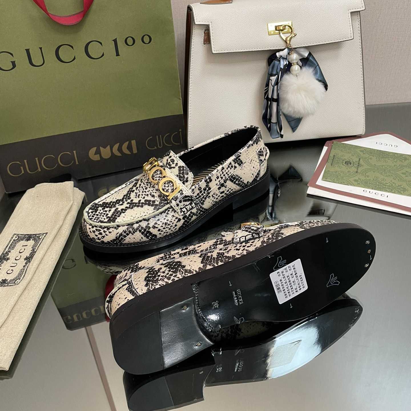 Gucci Women's Gucci Python Print Loafer - DesignerGu