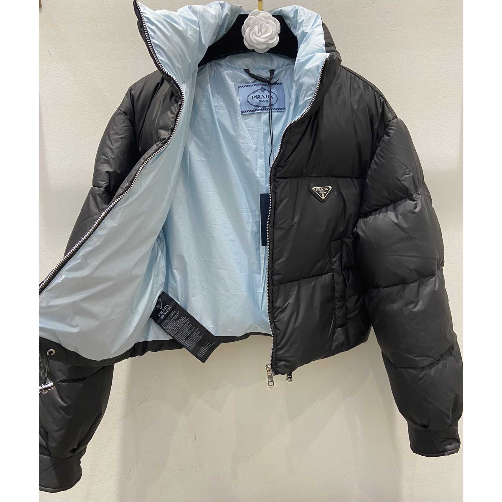 Prada Re-Nylon Cropped Down Jacket - DesignerGu