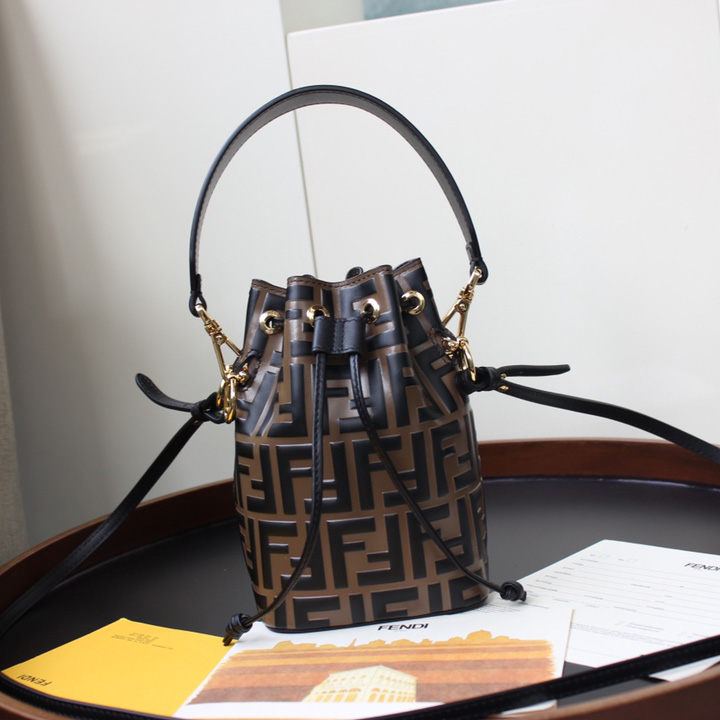 Fendi Mon Tresor Brown Leather Mini-Bag(18-12-10cm) - DesignerGu