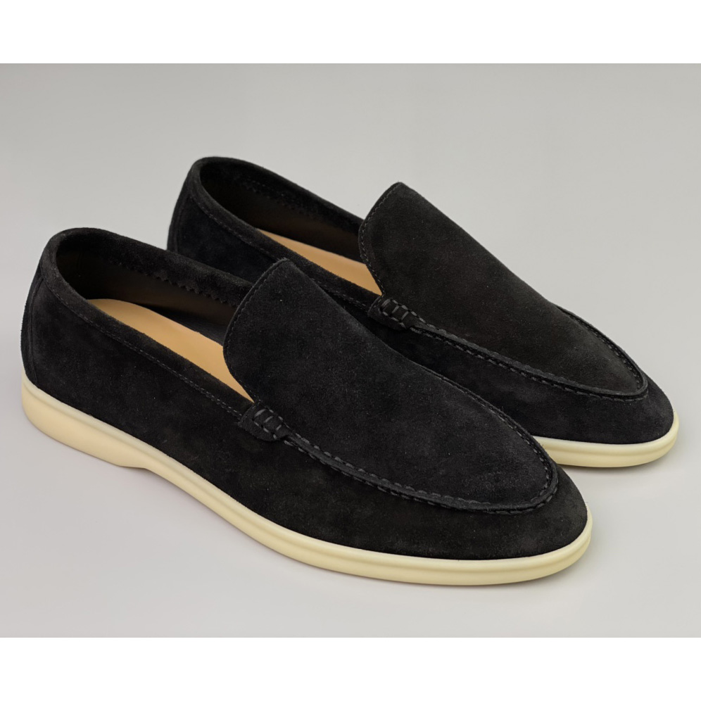 Loro Piana Summer Walk Loafers In Black - DesignerGu