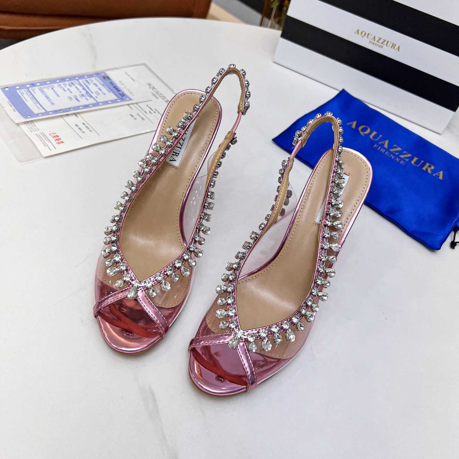 Aquazzura Temptation Crystal Sandal 105 - DesignerGu