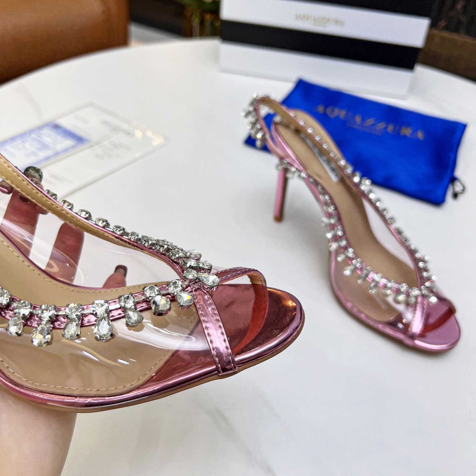 Aquazzura Temptation Crystal Sandal 105 - DesignerGu