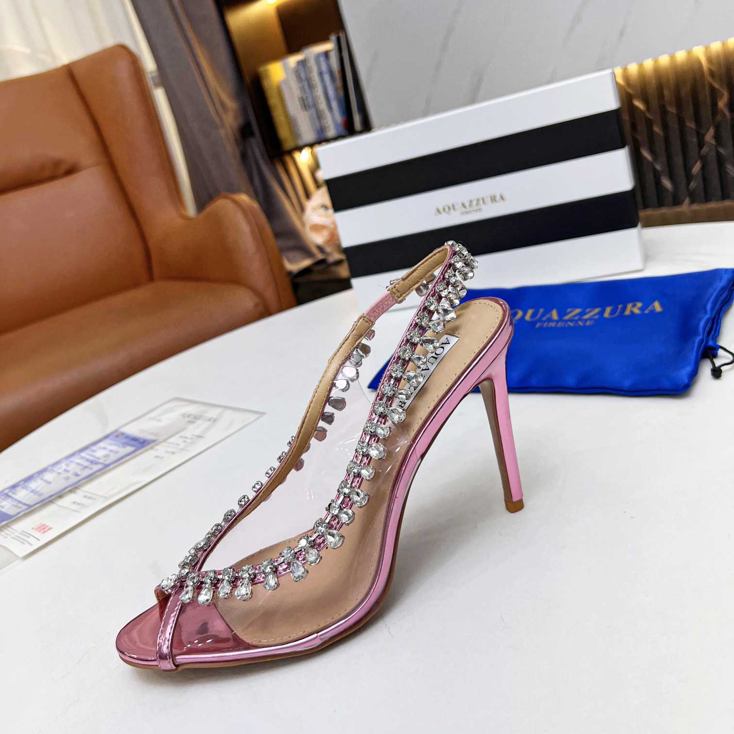 Aquazzura Temptation Crystal Sandal 105 - DesignerGu