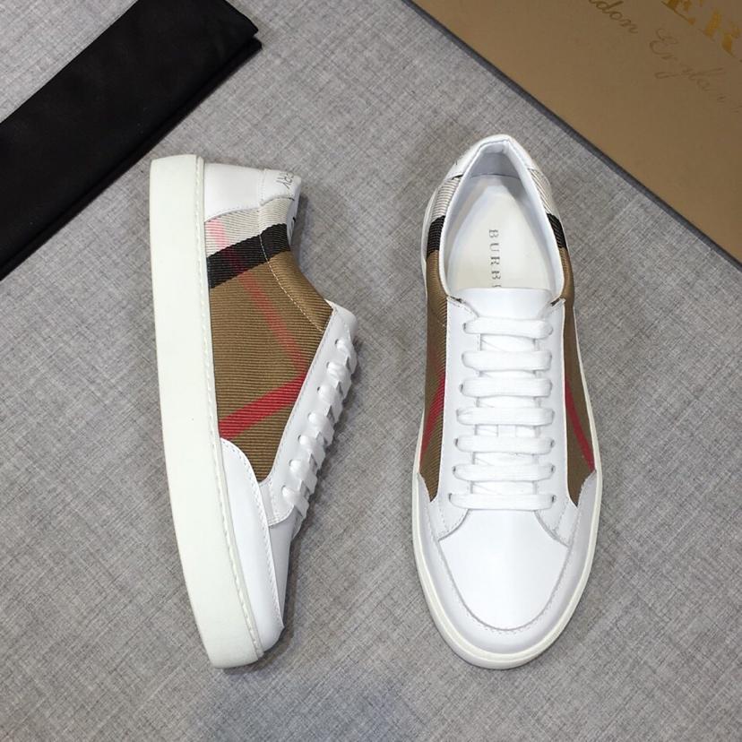 Burberry House Check And Leather Sneakers - DesignerGu