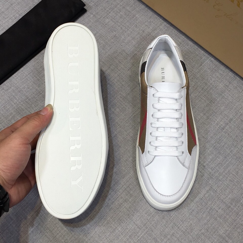 Burberry House Check And Leather Sneakers - DesignerGu