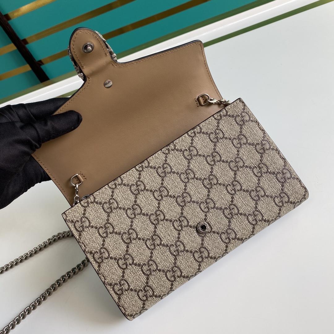 Gucci Dionysus GG Supreme Chain Wallet(20-13.5-4CM) - DesignerGu