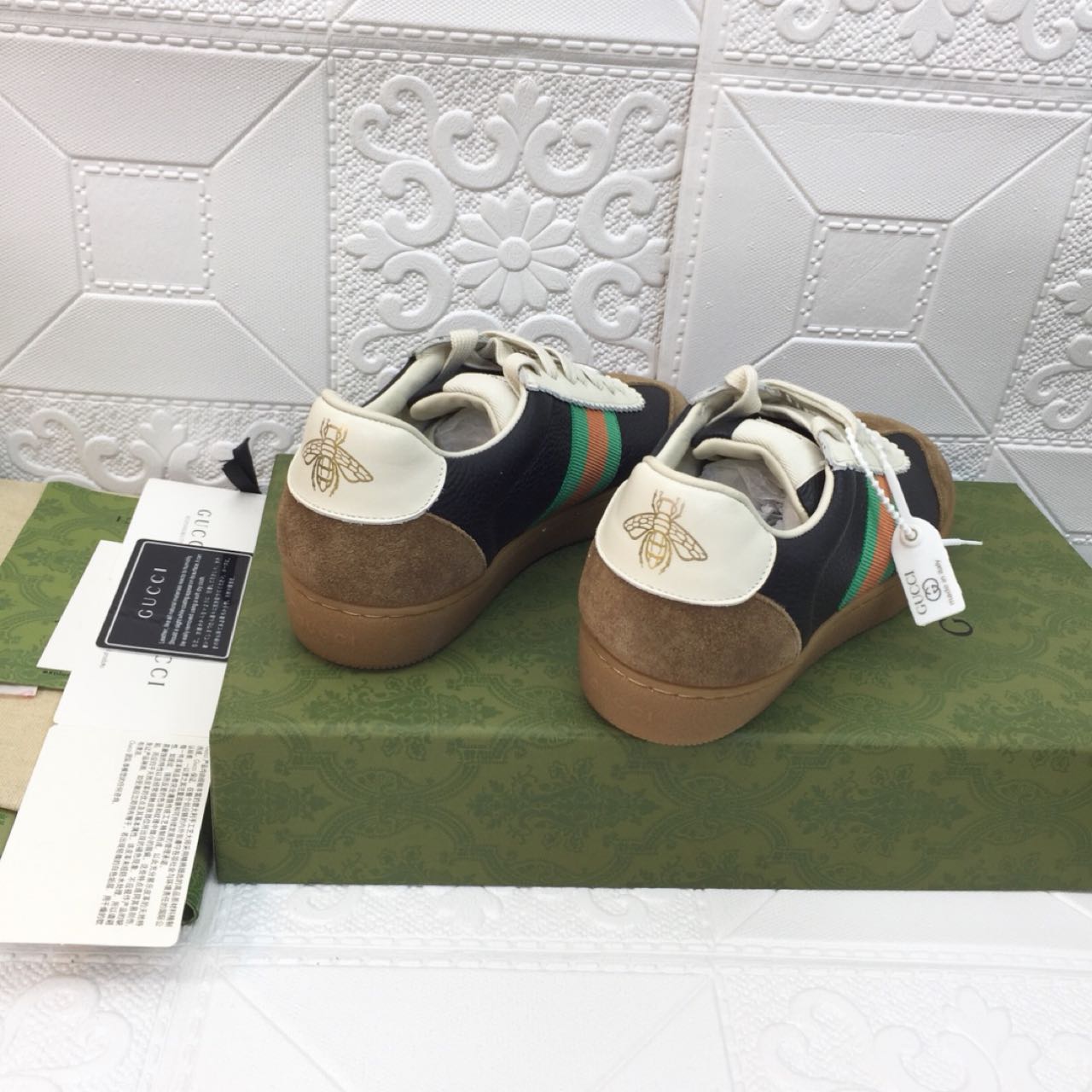 Gucci Leather Web Sneaker - DesignerGu