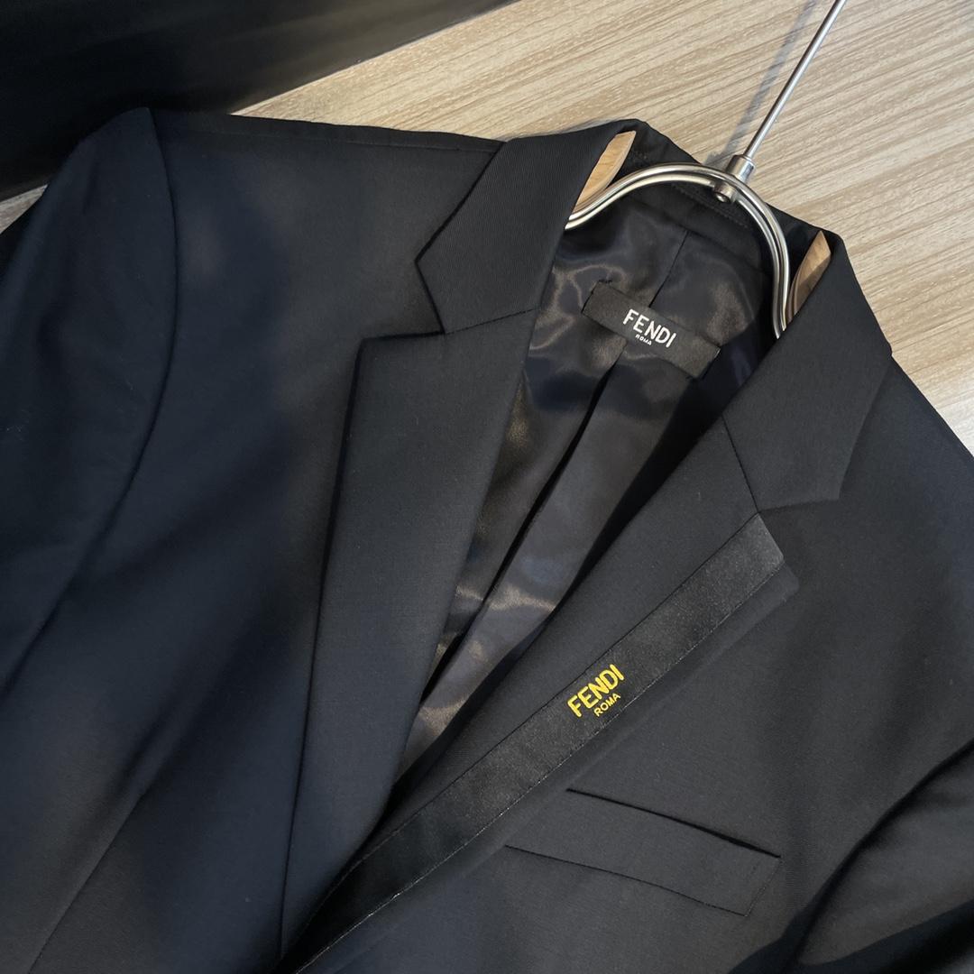 Fendi Black Cotton Blazer & Pants - DesignerGu