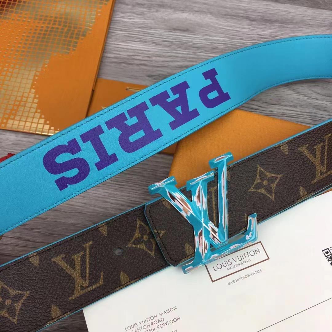 Louis Vuitton LV Pyramide Cities Exclusive 40MM Reversible Belt—Paris - DesignerGu