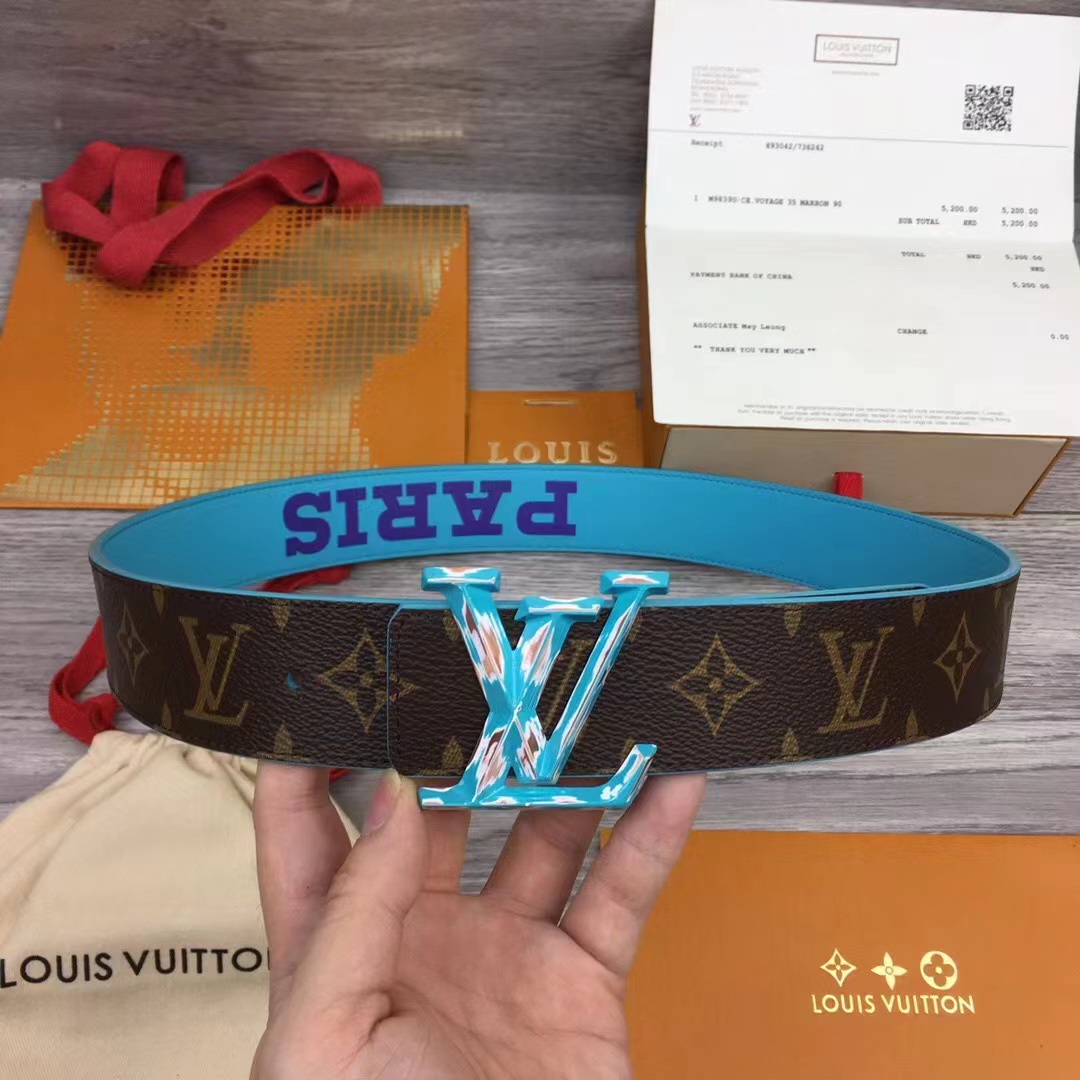 Louis Vuitton LV Pyramide Cities Exclusive 40MM Reversible Belt—Paris - DesignerGu