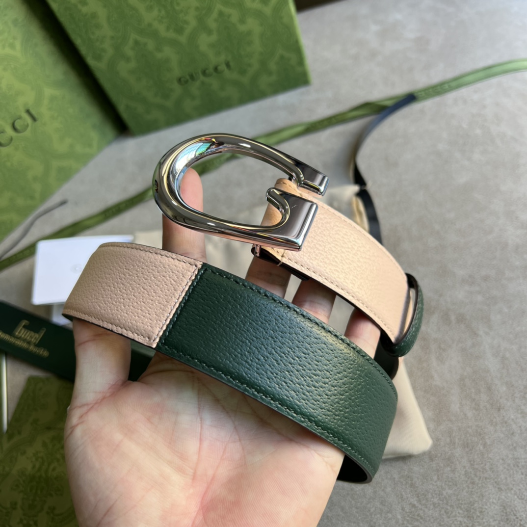 Gucci Two-Tone Belt With G Buckle - DesignerGu