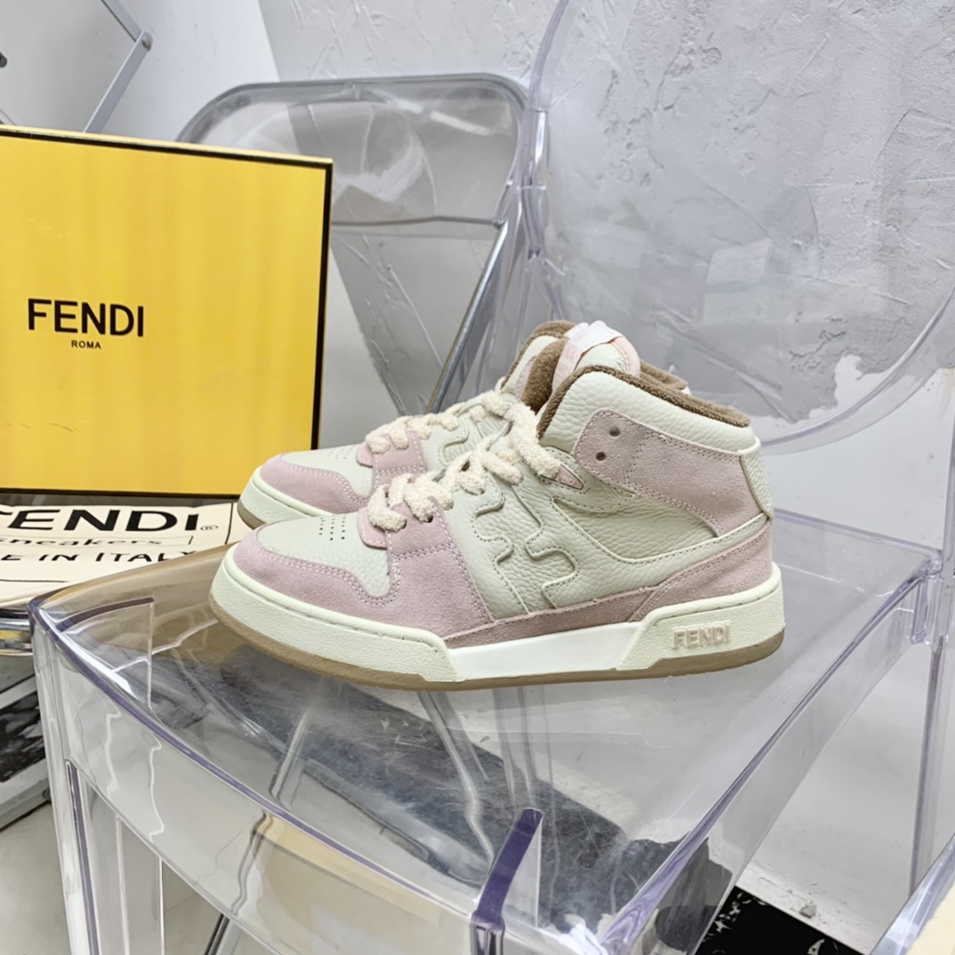 Fendi Match Black Leather High-Tops - DesignerGu