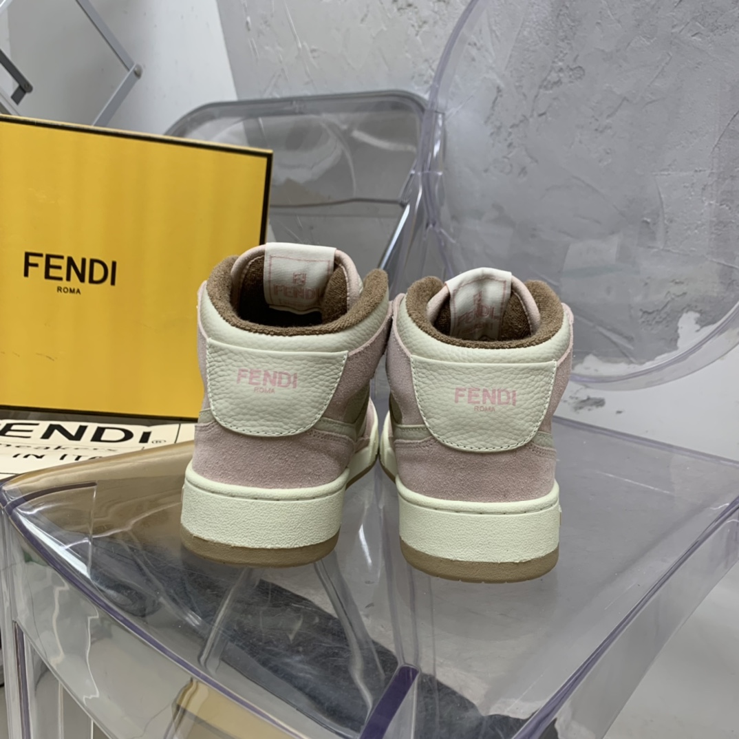 Fendi Match Black Leather High-Tops - DesignerGu