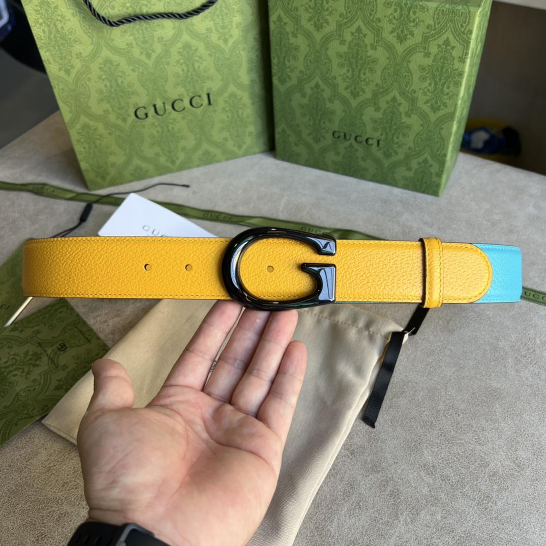 Gucci Two-Tone Belt With G Buckle - DesignerGu