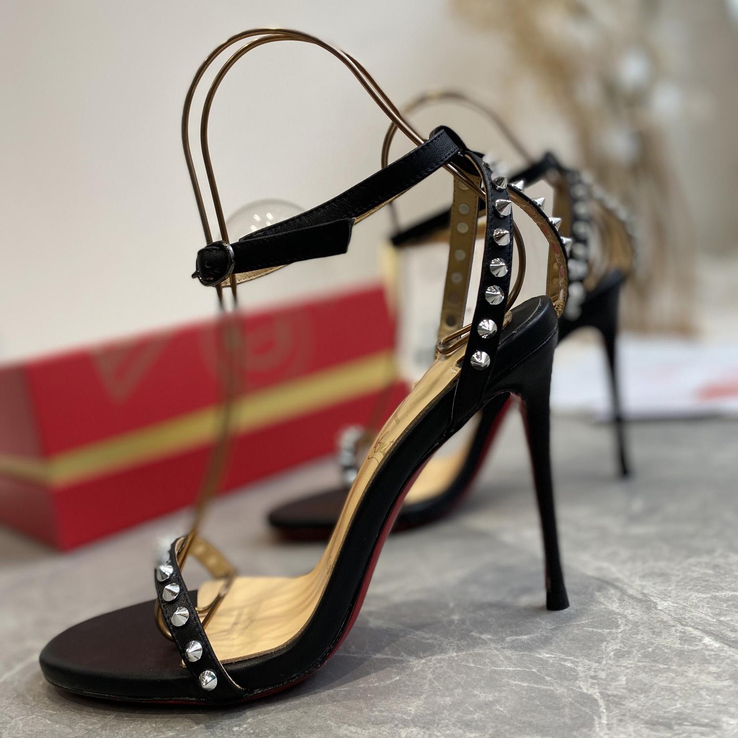 Christian Louboutin So Me Spike 70 Leather Sandals - DesignerGu