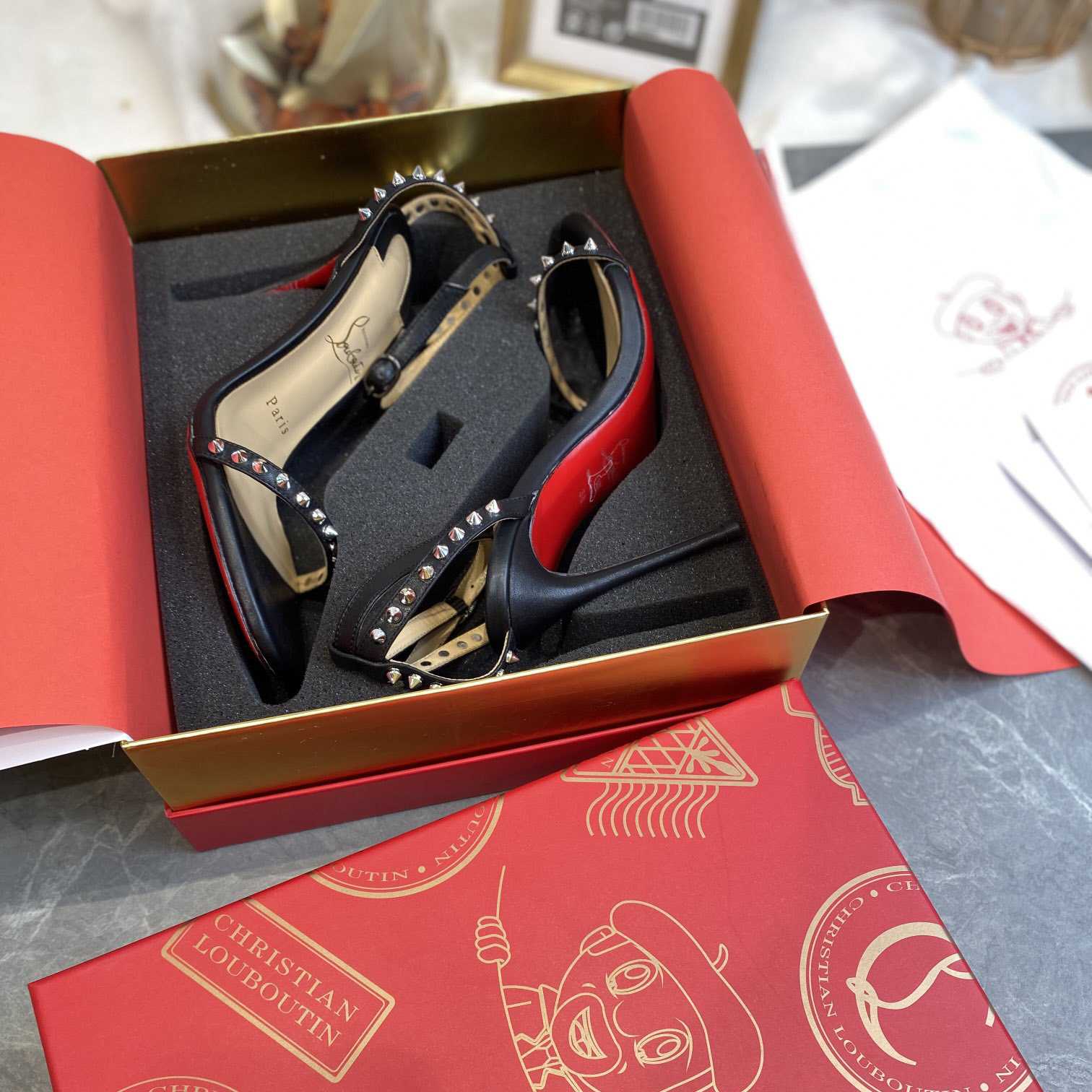 Christian Louboutin So Me Spike 70 Leather Sandals - DesignerGu