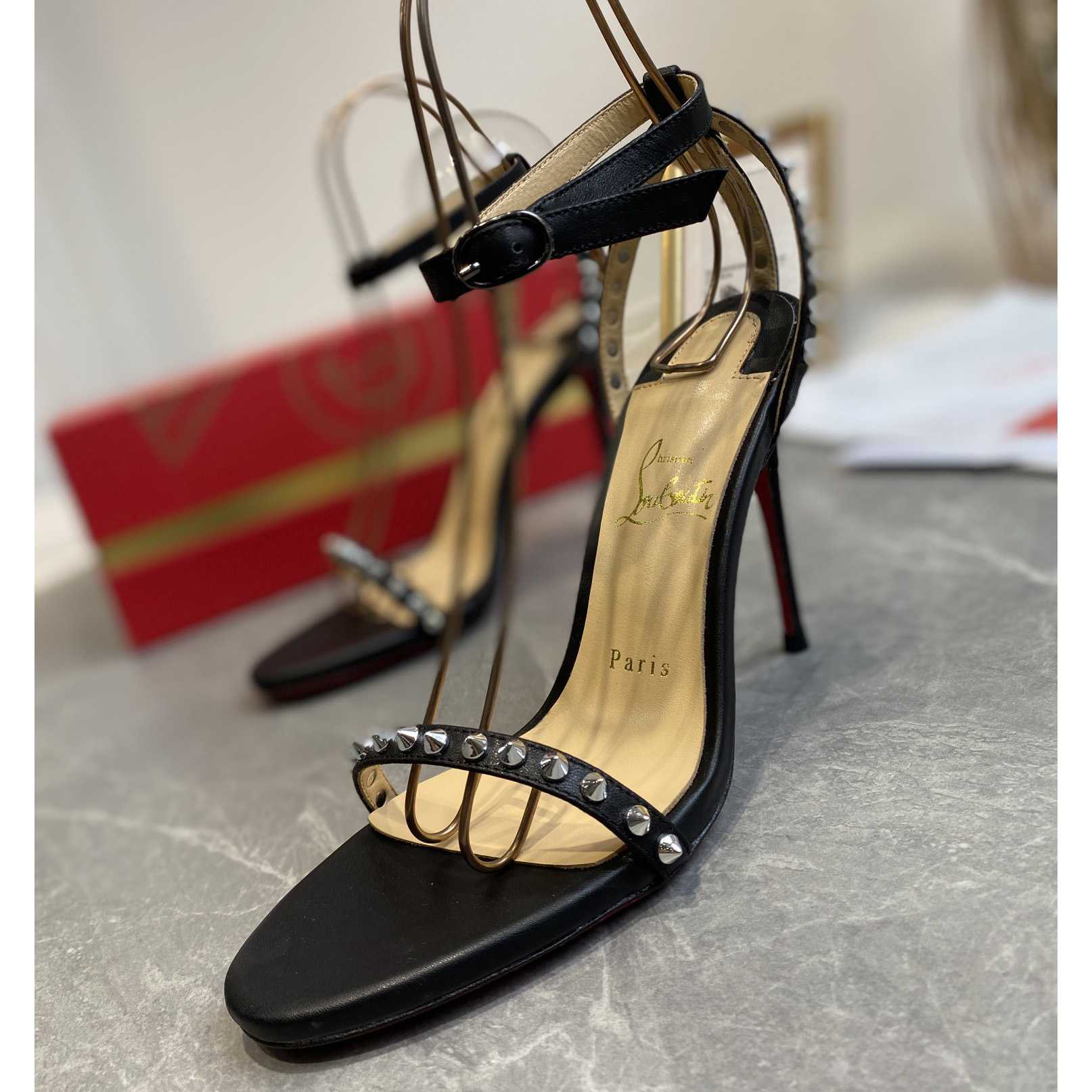 Christian Louboutin So Me Spike 70 Leather Sandals - DesignerGu