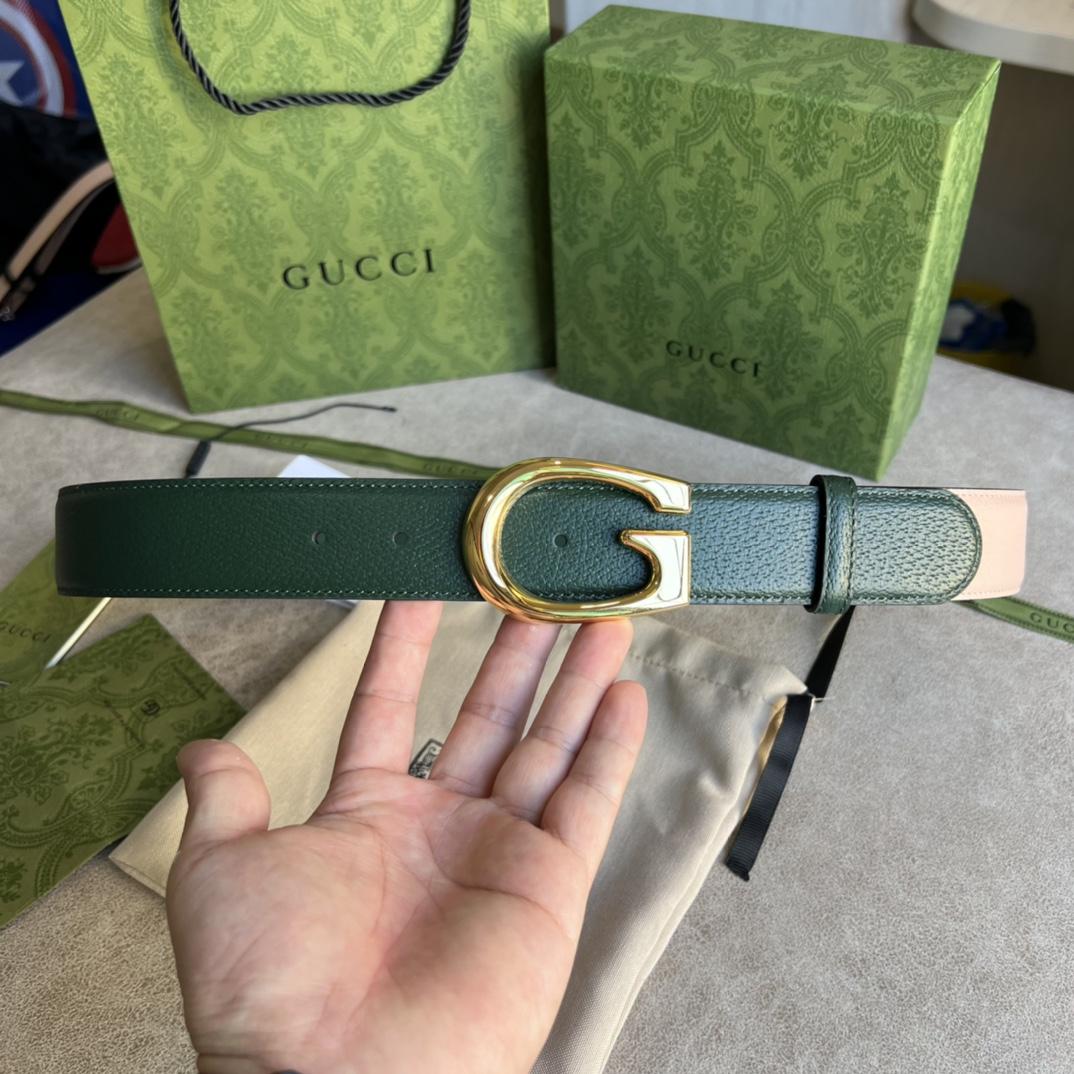 Gucci Two-Tone Belt With G Buckle - DesignerGu