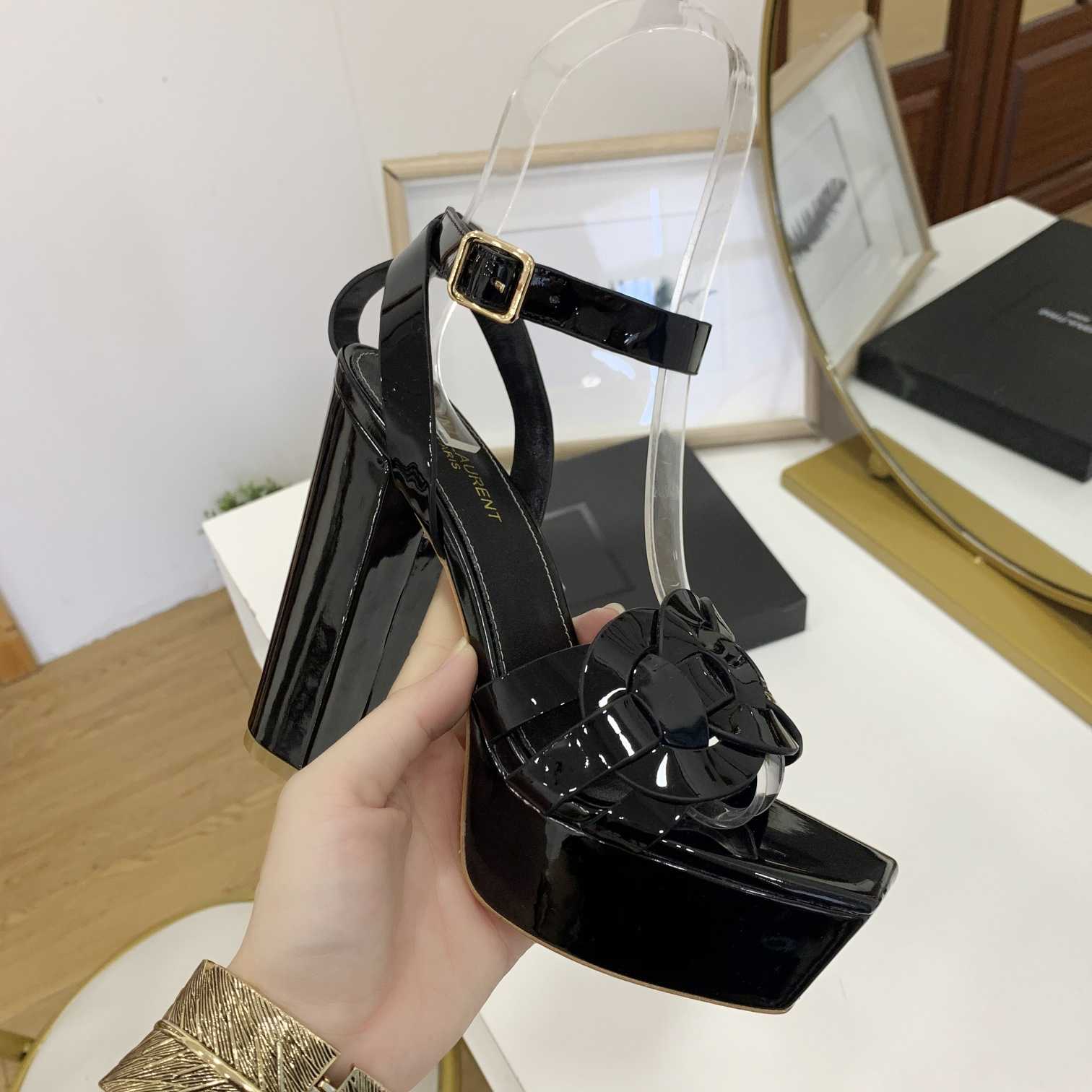 Saint Laurent Patent Leather Sandals - DesignerGu