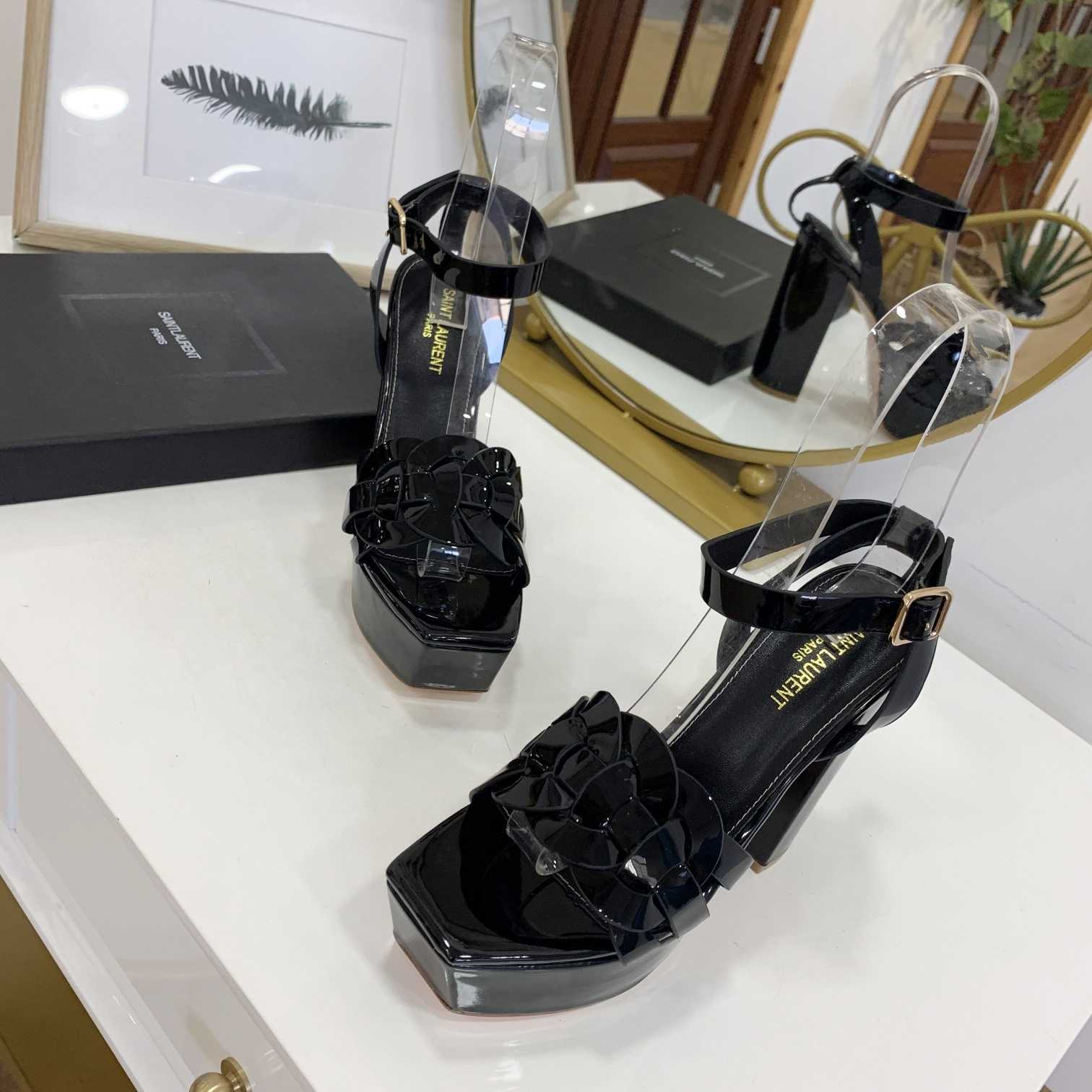 Saint Laurent Patent Leather Sandals - DesignerGu