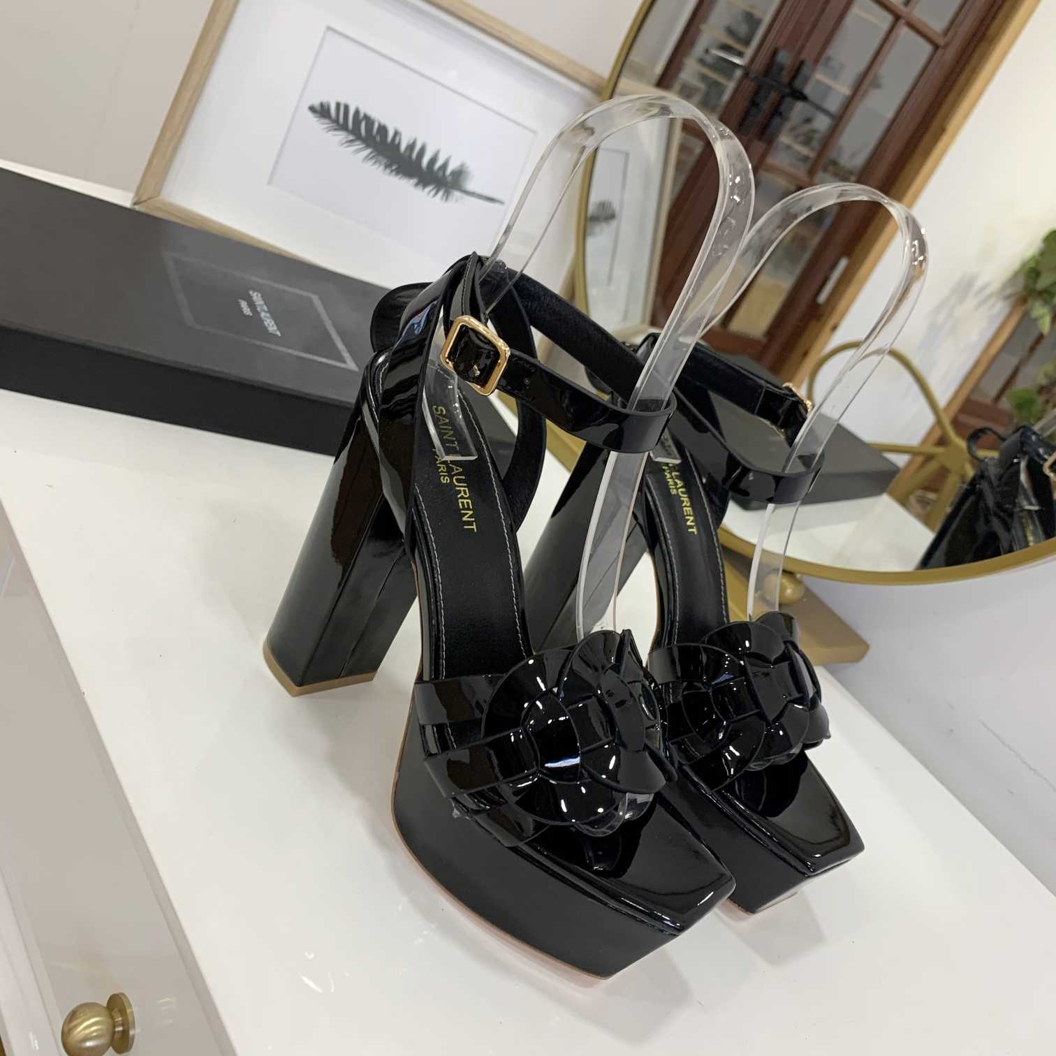 Saint Laurent Patent Leather Sandals - DesignerGu