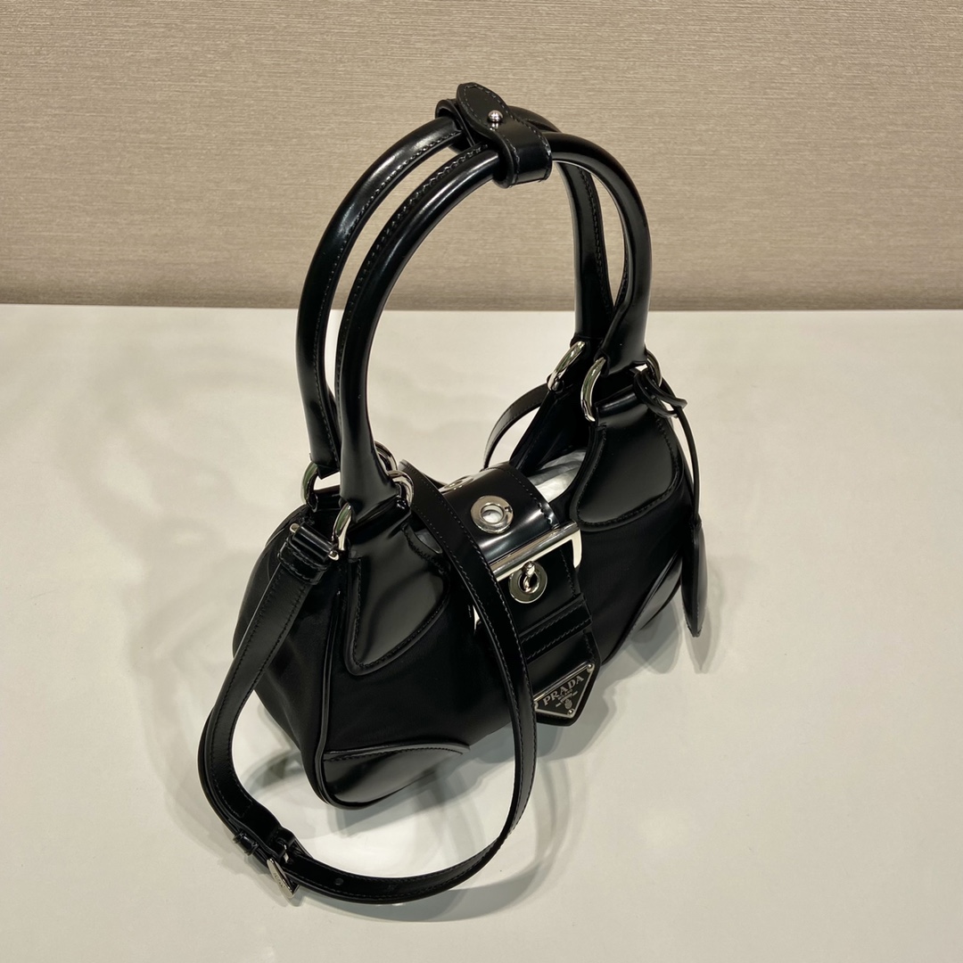 Prada Moon Re-Nylon And Leather Bag(22.5-16-7.5cm) - DesignerGu