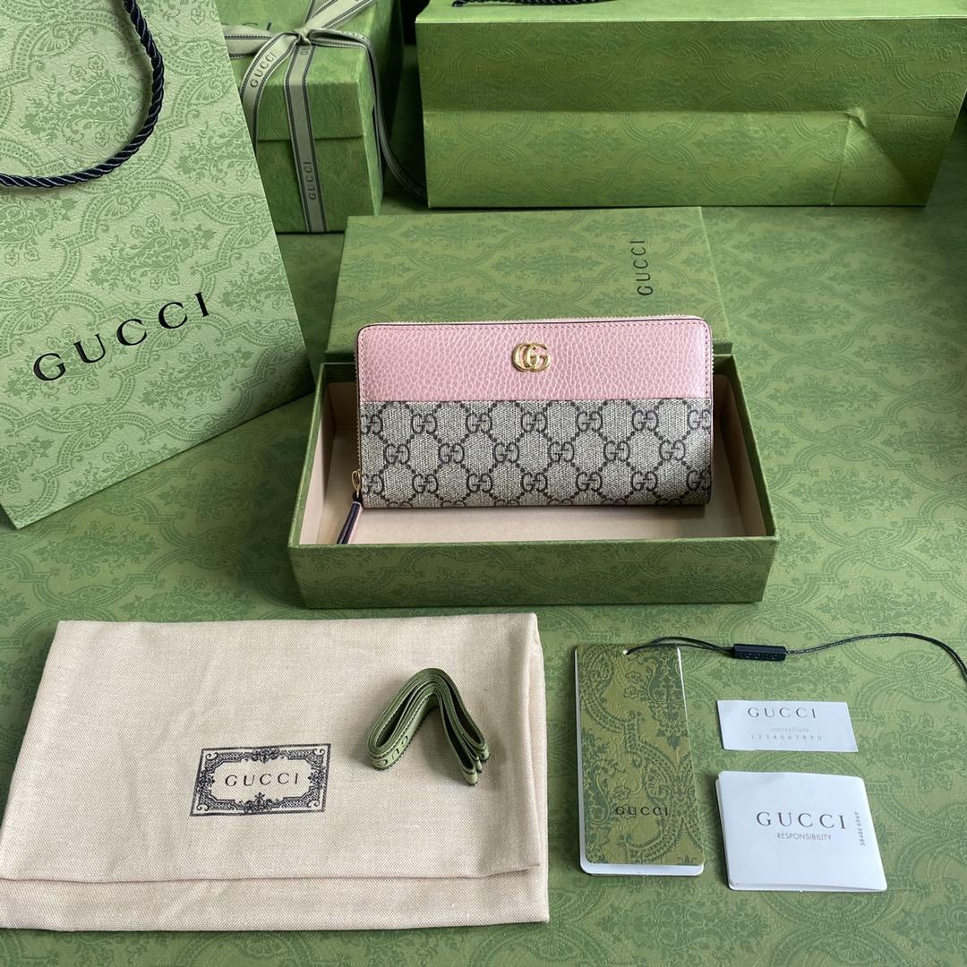 Gucci GG Marmont Zip Around Wallet(19-10-3.5cm)    - DesignerGu