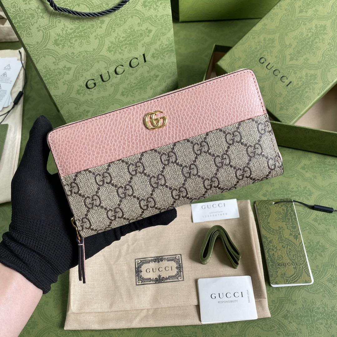 Gucci GG Marmont Zip Around Wallet(19-10-3.5cm)    - DesignerGu