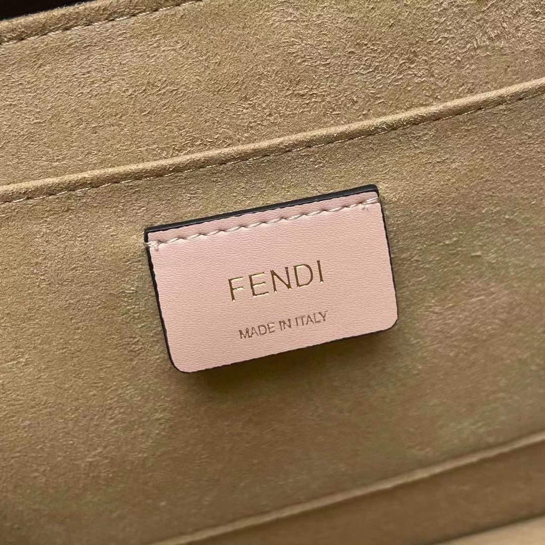 Fendi Kan I Black Leather Bag (25-17-10cm)   - DesignerGu