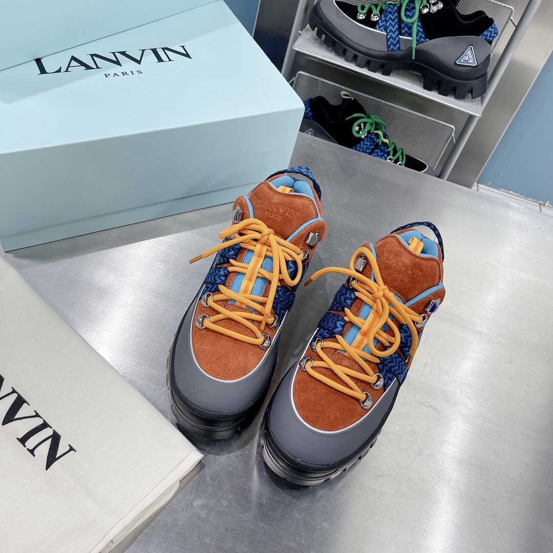 Lanvin Chunky-Sole Lace-Up Sneakers - DesignerGu