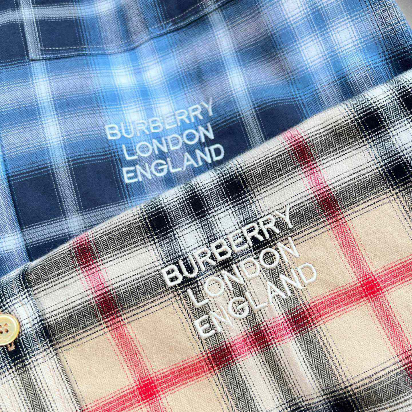 Burberry Chingford Classic Fit Embroidered Logo Ombre Check Button-Up Shirt  - DesignerGu