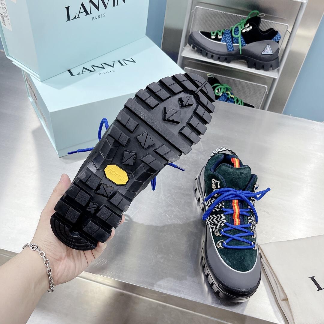 Lanvin Chunky-Sole Lace-Up Sneakers - DesignerGu