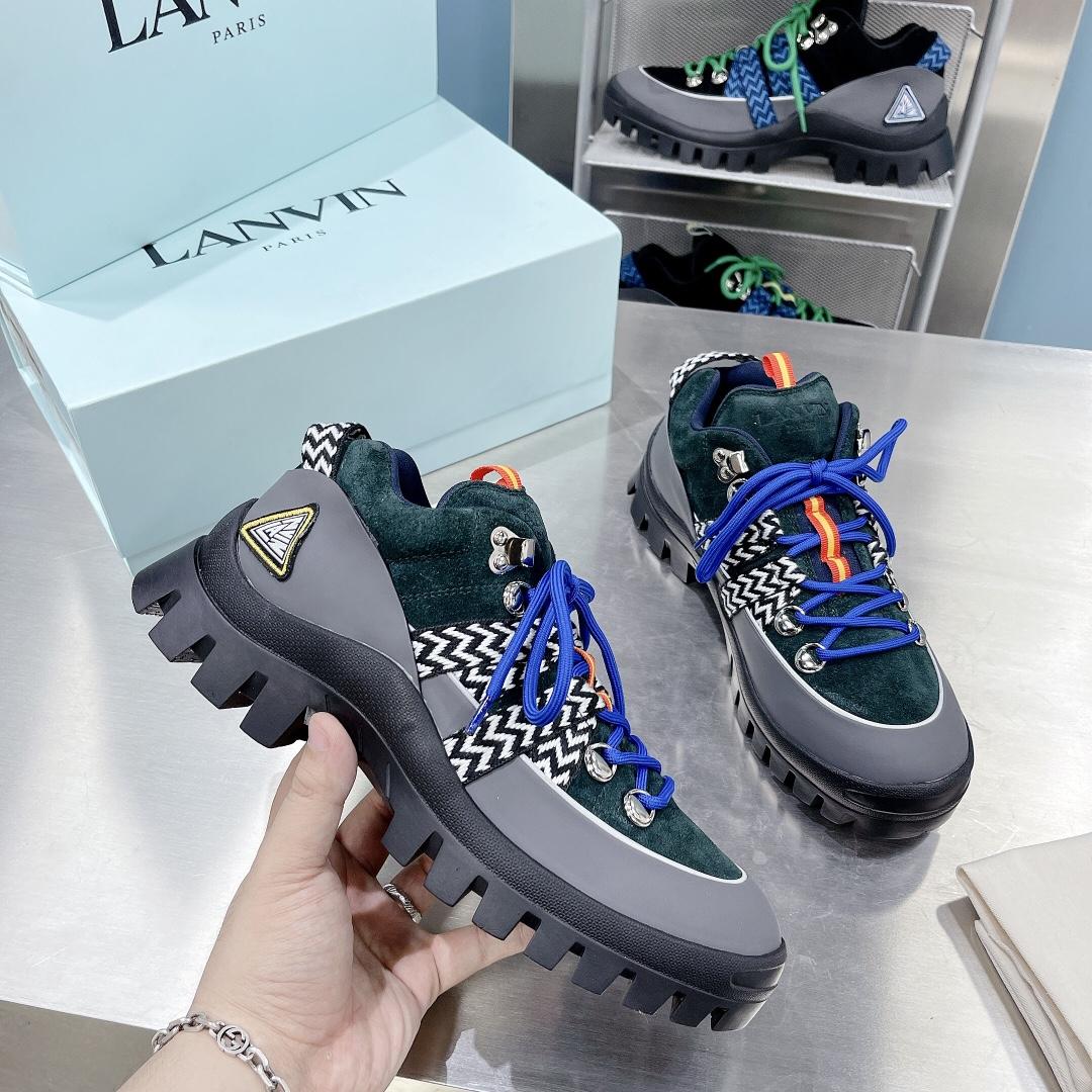 Lanvin Chunky-Sole Lace-Up Sneakers - DesignerGu