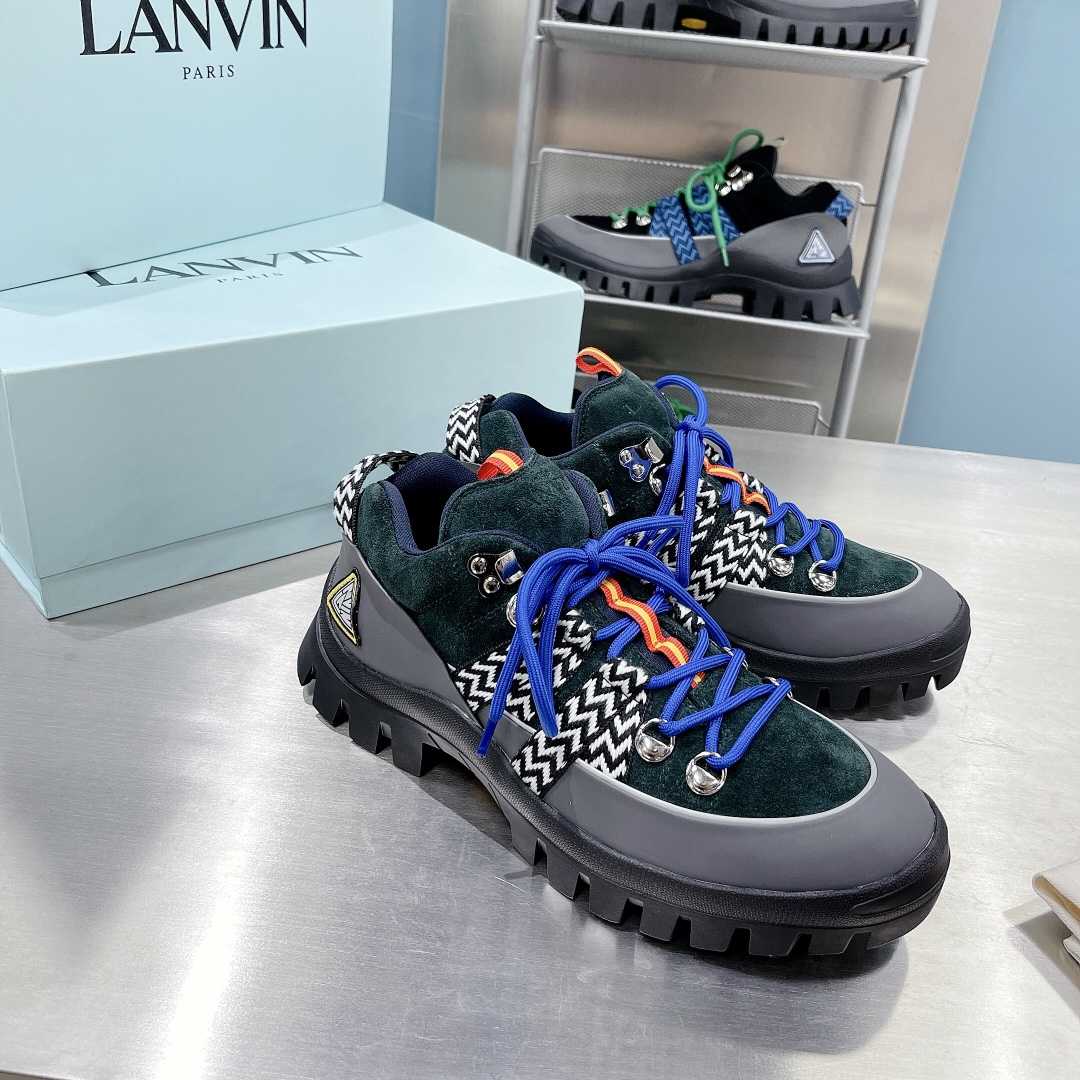 Lanvin Chunky-Sole Lace-Up Sneakers - DesignerGu