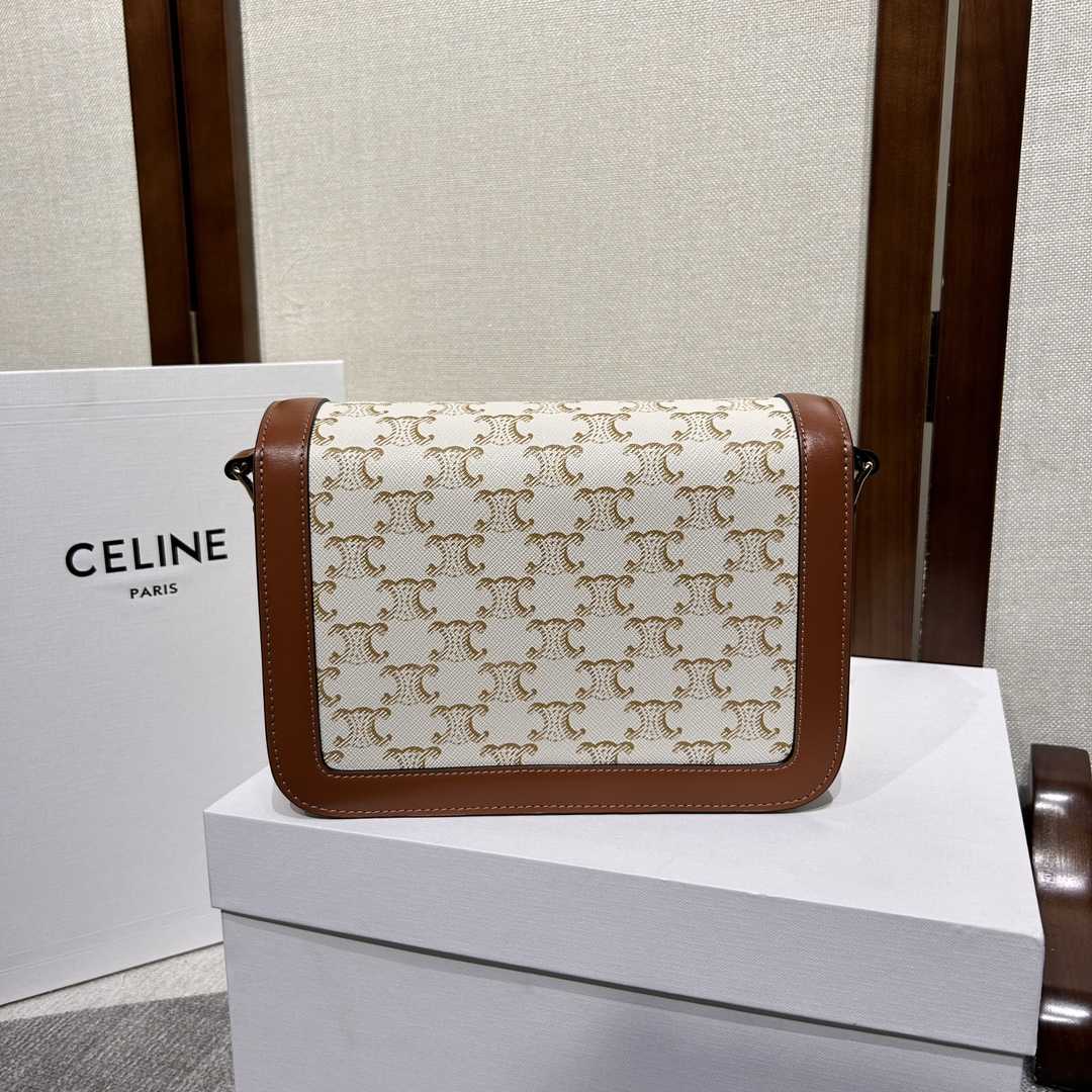Celine Classique Triomphe Bag In Triomphe Canvas And Calfskin - DesignerGu