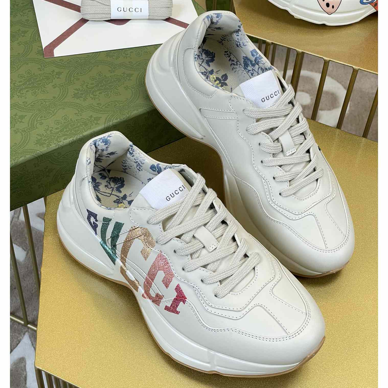 Gucci Rhyton Glitter Gucci Sneaker - DesignerGu