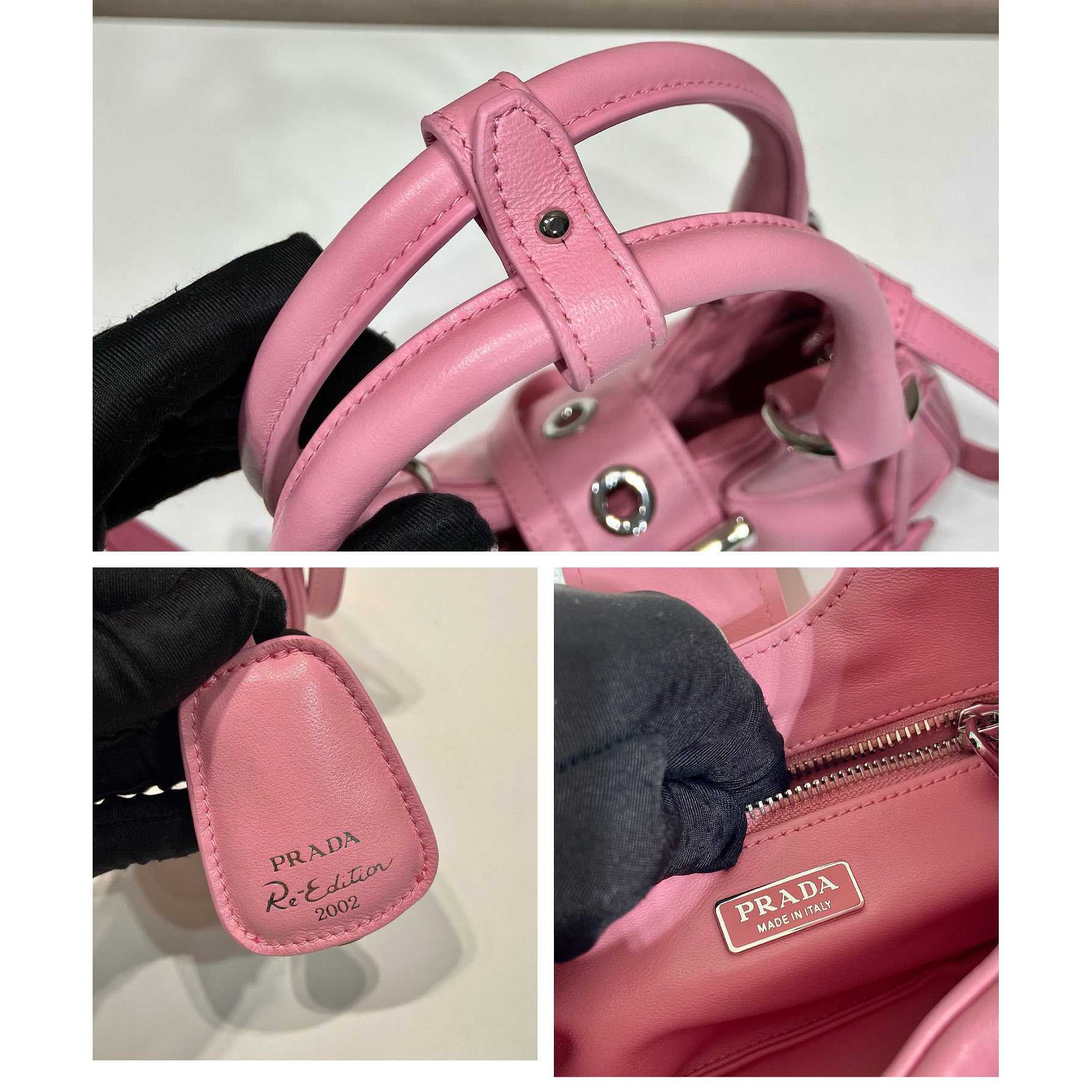 Prada Moon Re-Nylon And Leather Bag(22.5-16-7.5cm) - DesignerGu