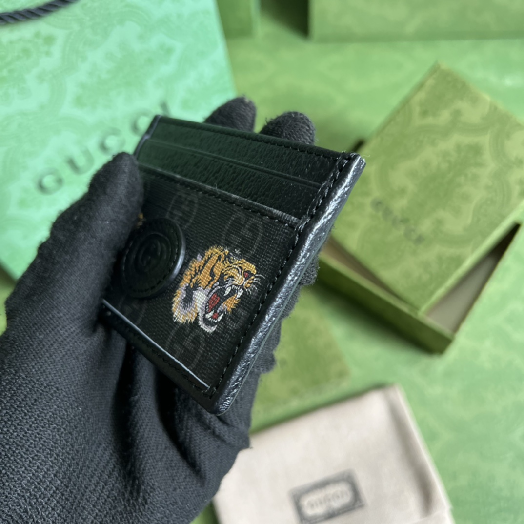 Gucci Card Case With Tiger Print(10-7cm)    - DesignerGu