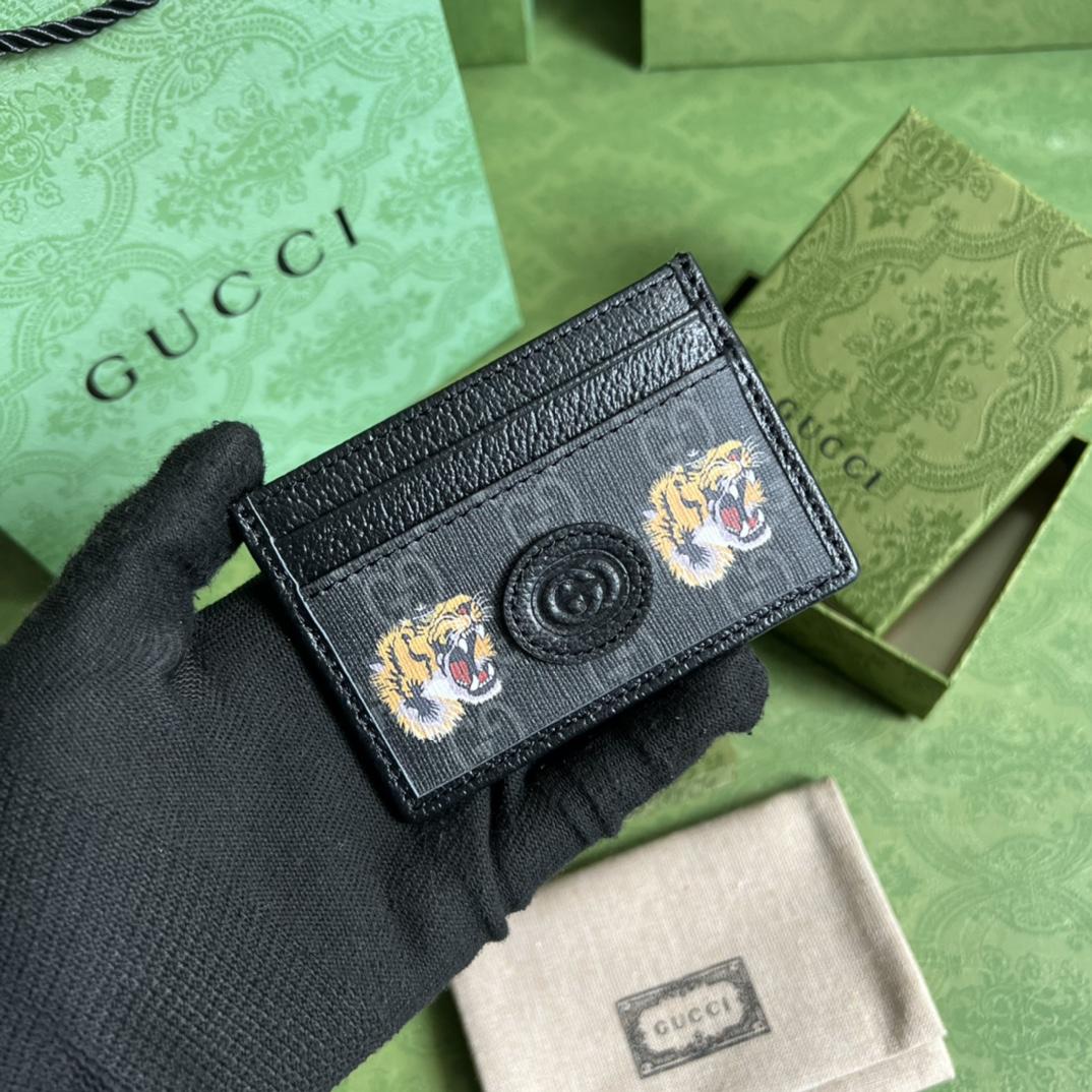 Gucci Card Case With Tiger Print(10-7cm)    - DesignerGu