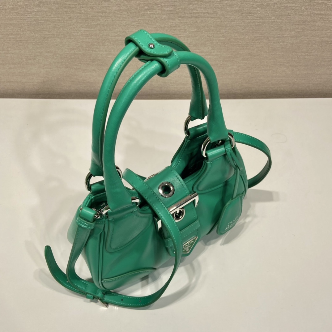 Prada Moon Re-Nylon And Leather Bag(22.5-16-7.5cm) - DesignerGu