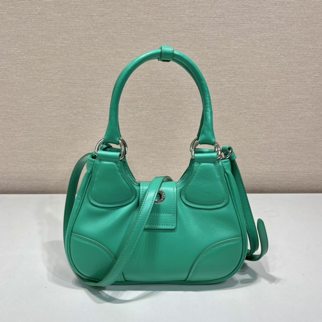 Prada Moon Re-Nylon And Leather Bag(22.5-16-7.5cm) - DesignerGu