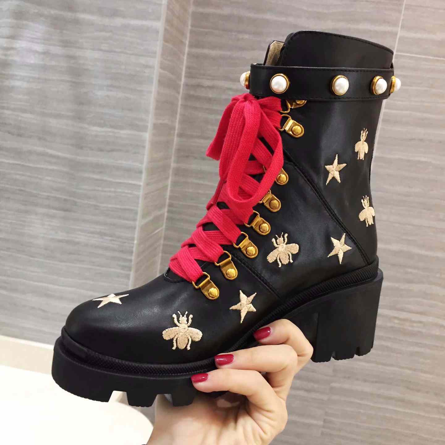 Gucci Leather Ankle Boot - DesignerGu