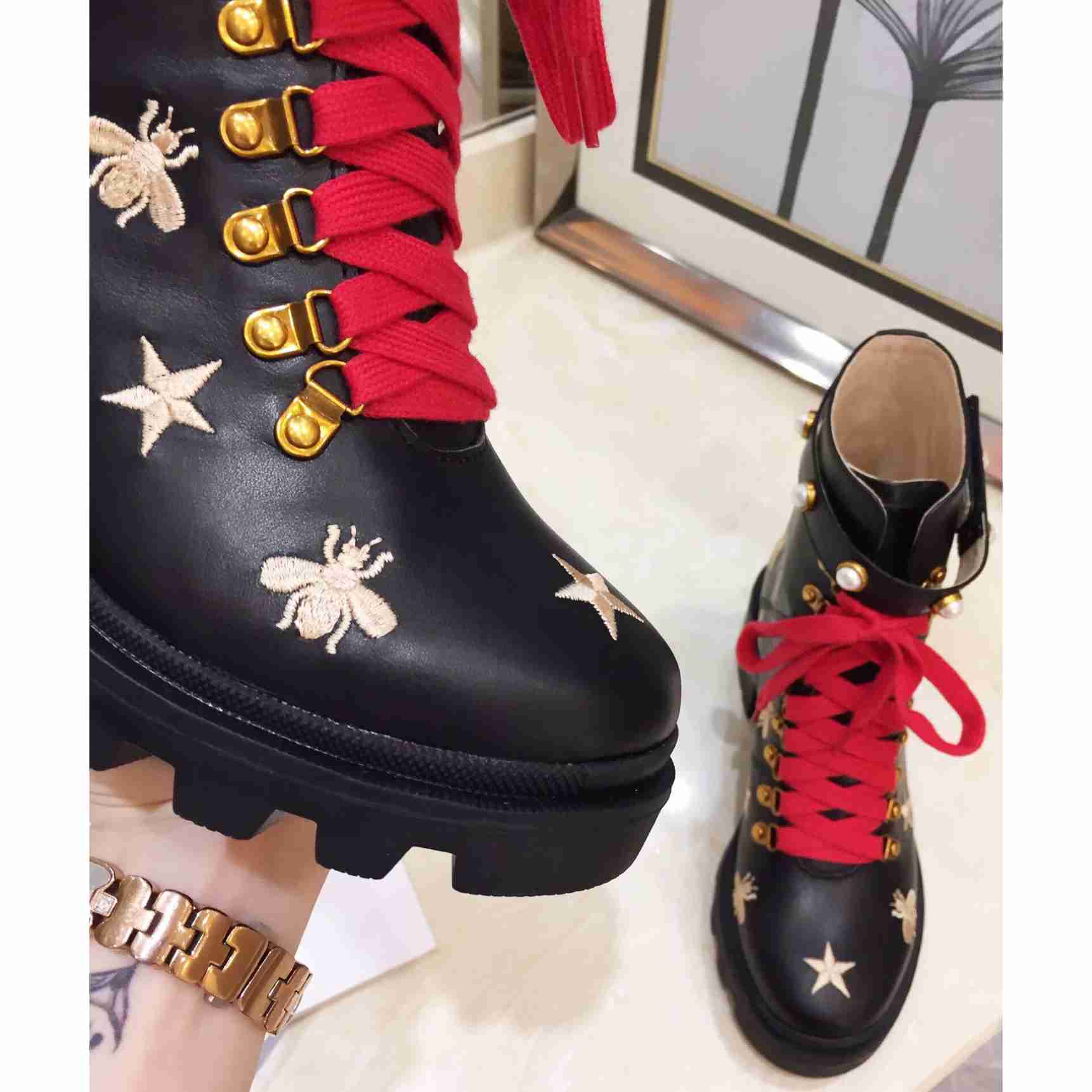 Gucci Leather Ankle Boot - DesignerGu