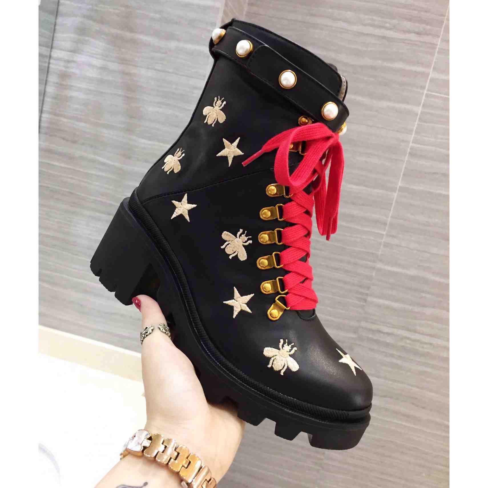 Gucci Leather Ankle Boot - DesignerGu