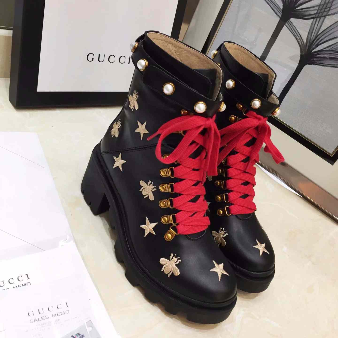 Gucci Leather Ankle Boot - DesignerGu