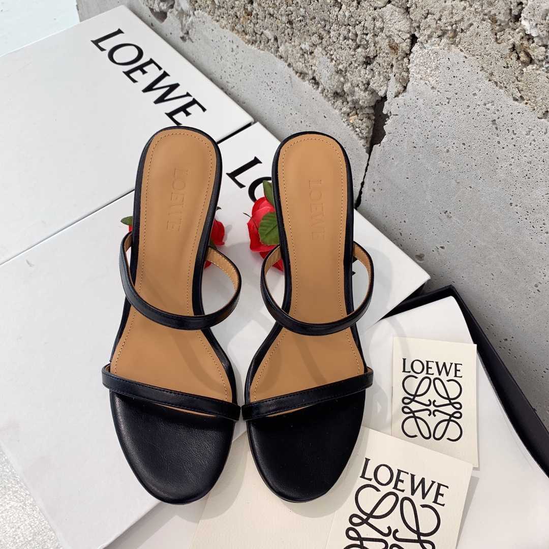 Loewe Rose Heel Sandal In Goatskin - DesignerGu