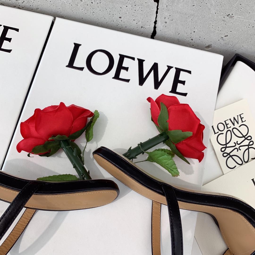 Loewe Rose Heel Sandal In Goatskin - DesignerGu