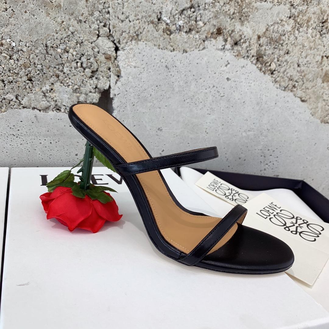 Loewe Rose Heel Sandal In Goatskin - DesignerGu